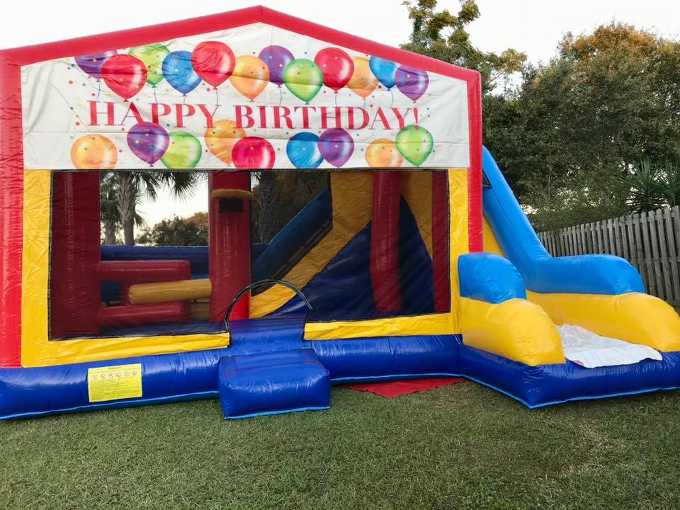 COMBO ENORME de Cumpleaños: Tobogán Acuático y Casa de Rebotes