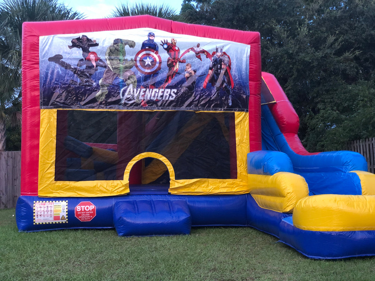 Avengers HUGE COMBO: Water Slide and Bounce House