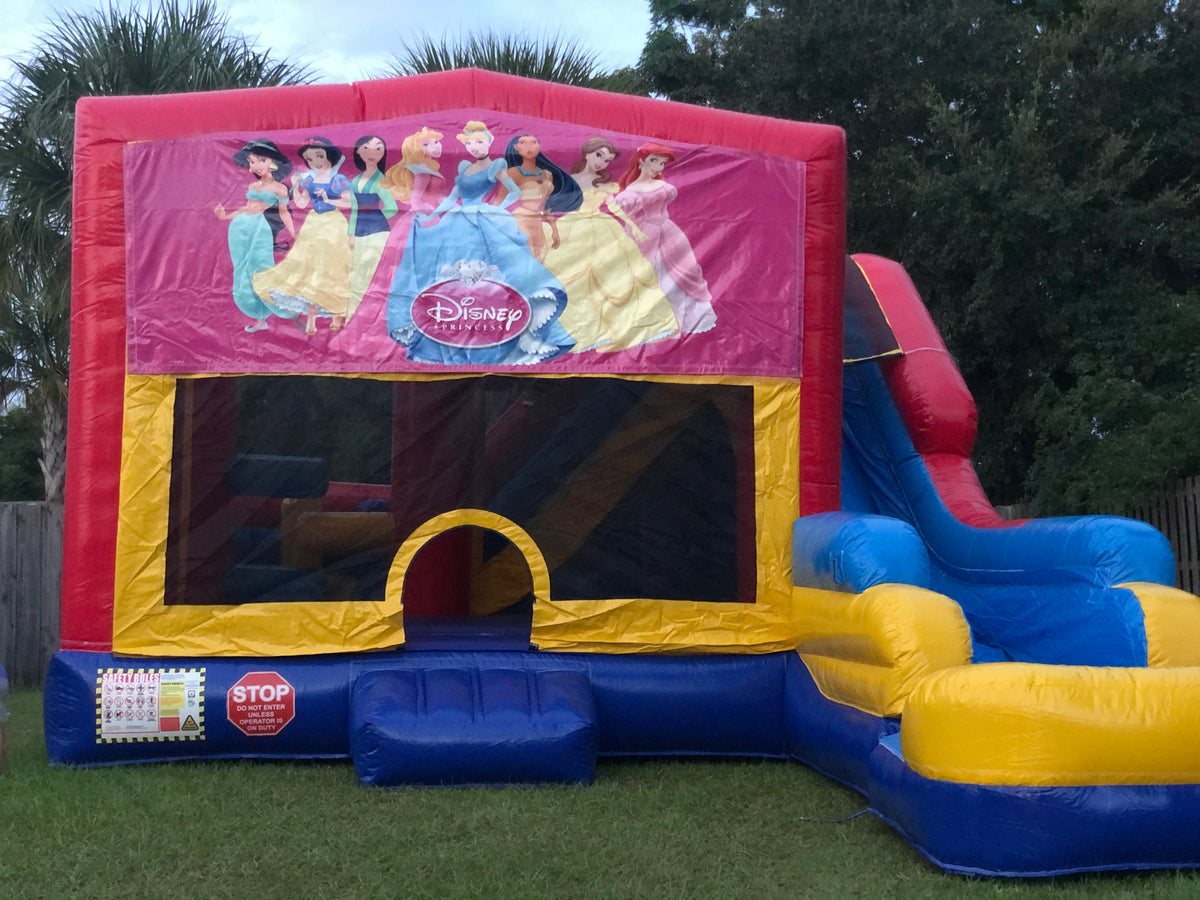 COMBO PRINCESA GIGANTE: Tobogán Acuático y Casa Inflable