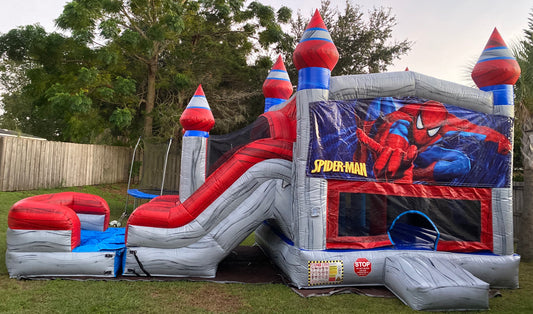 Spider-Man COMBO: DOUBLE Water Slide and Bounce House